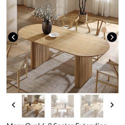 Extendable oval dining table - white oak