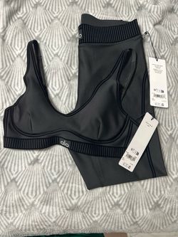 Black Alo leggings sport bra set