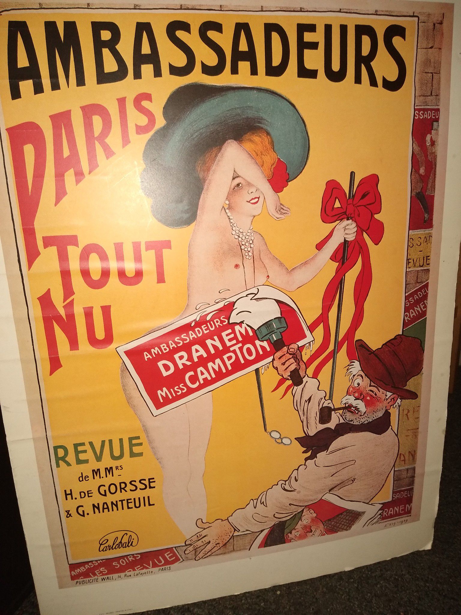 Vintage Carlobali's "Paris Tout Nu" Poster