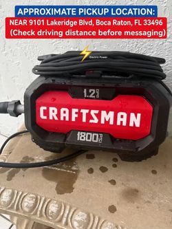 Electric Pressure Washer Craftsman 1800 PSI AS IS Powers On