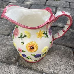 Porcelain Pitcher, Flower Design