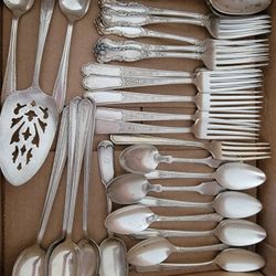 Mismatched Silverplated Flatware 
