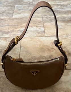 Prada Arque Mini Suede Shoulder Bag