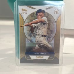 Mickey Mantle Topps 3 X MVP Gold Foil /50!