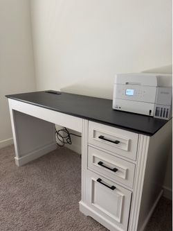 White and black desk