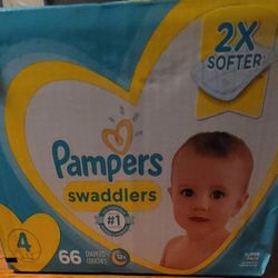 Pampers Swaddlers Size 4   66 Count Box Sealed