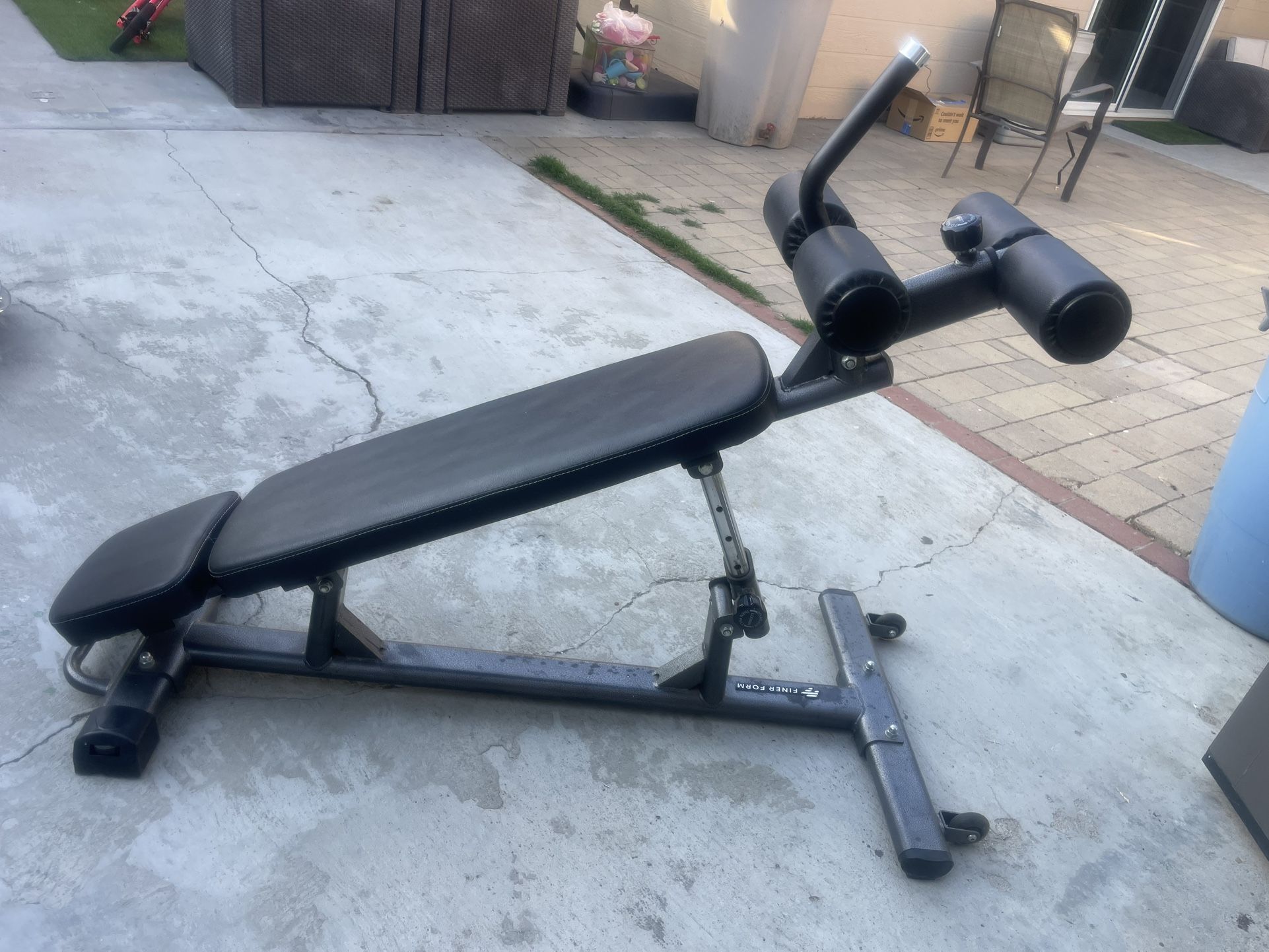 FINER FORM Incline Bench Ab Core Crunch Sit Up Workout Weight Decline Hoist Inversion Free Ankle Weights