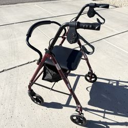 Medline Adult Walker Burgundy And Black