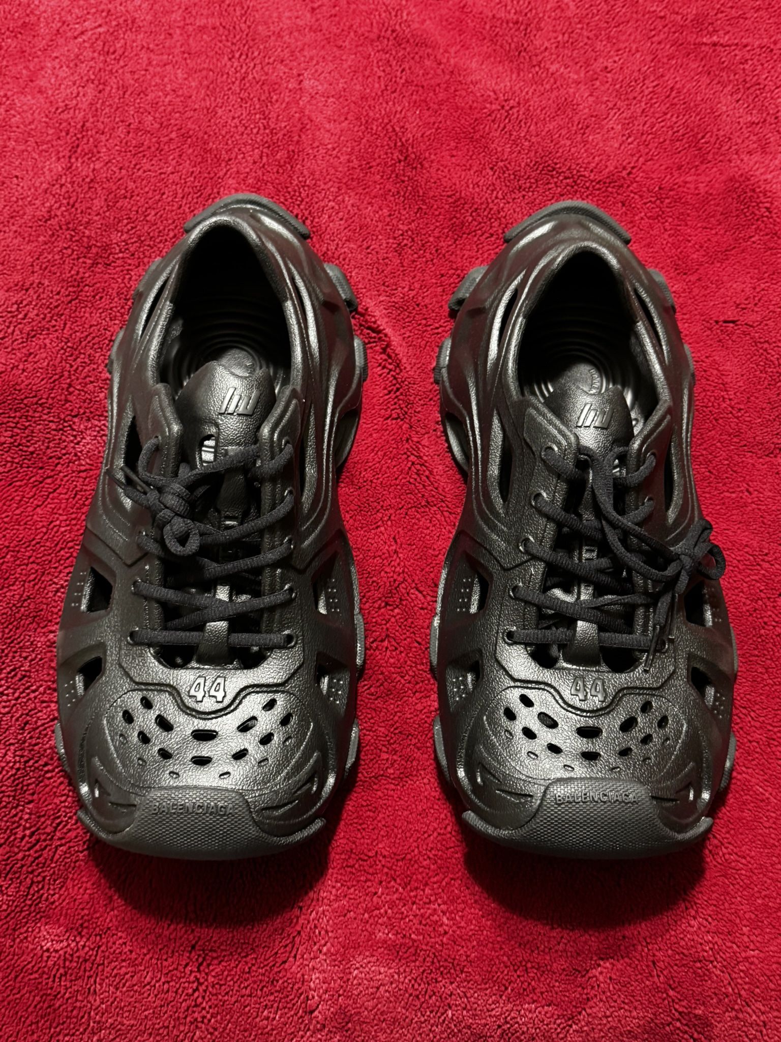 $787 Balenciaga Men's Black HD Lace Up EVA Sneaker Shoes Size 44