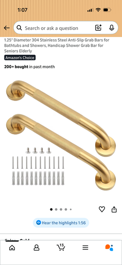 Two new anti-slip bath grab bar handle stainless steel $10 for both