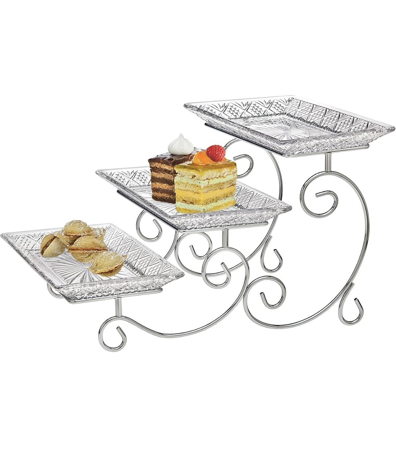 Godinger Dublin 3-Tiered Serving Stand for party and Event Dessert