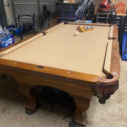 Pool Table with Cue Rack