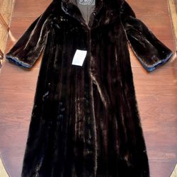 Marshall Fields Blackglama Vintage 3/4 Sleeve Shawl Collar Ranch Mink Coat (12)
