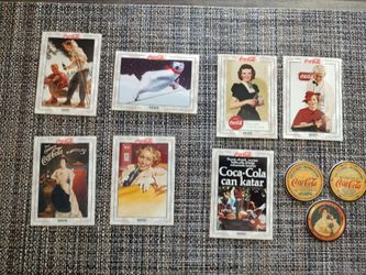 Coca Cola trading cards and pogs/caps lot
