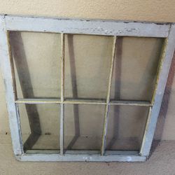 Old Wood And Glass Pane Window Frame - $5 34.5”W x 36.5H x 1.5”D 