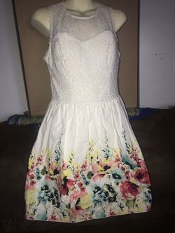white flowered dress