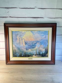 Thomas Kinkade Late Afternoon Light Yosemite Lithograph Signed COA Art