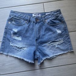 Distressed Denim Shorts