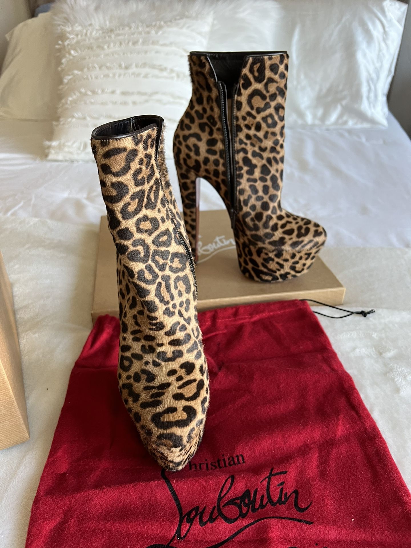Christian Louboutin Leopard Booties- Fierce 160 Pony Jaguar