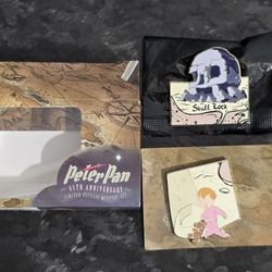 Rare 2018 Disney Peter Pan 65th Anniversary Mystery Map Pins With Box.