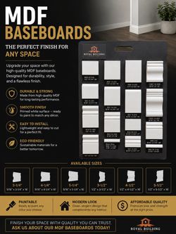 Royal Building Outlets MDF Baseboard Sample Board