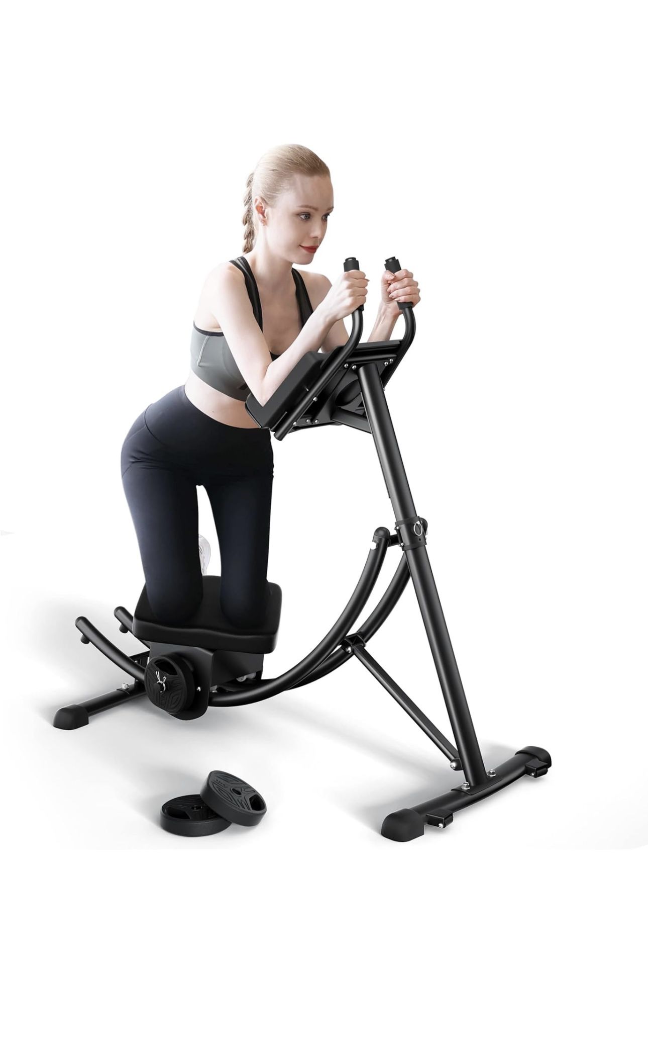 Ab Machine Foldable Abdominal Crunch Coaster Exercise Equipment Max Capacity , Less Stress on Neck & Back, Abdominal/Core Fitness Equipment for Home G