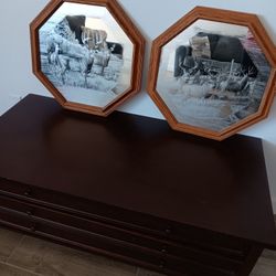 Etched Glass Wildlife Mirrors- Vintage