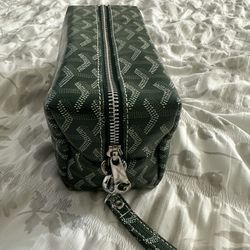 Green Goyard Cosmetic Bag