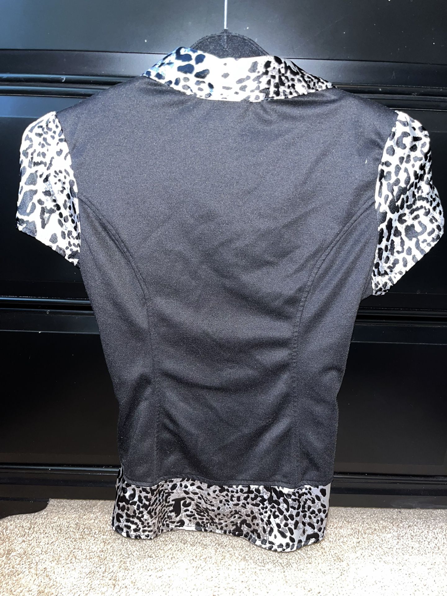 Heart Soul Blouse Black And Silver Business Sweater Vest. 2 Piece Seen Together
