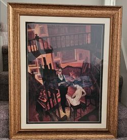 Framed Figurative Interior Artwork – 33" x 27"