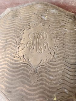 Antique Dresser Mirror. Heavy. Initials MCC.