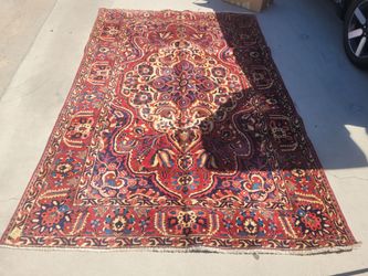 Used Excellent Condition 100% Hand-Knotted Wool Persian Mashad Rug 9'11"X7'1" No Lower Offers Will Be Accepted