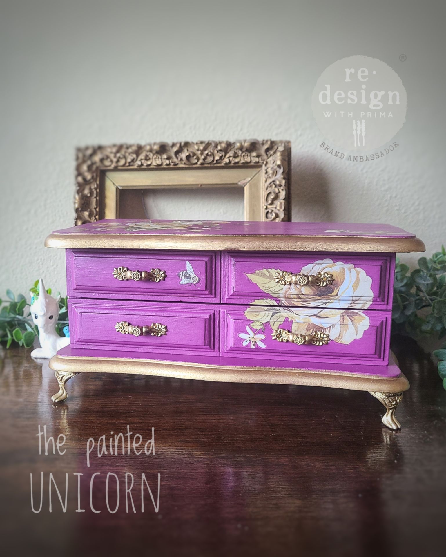 Floral Refinished Jewelry Box