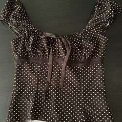 polka dot blouse size medium 