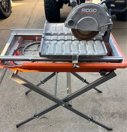 Ridgi-9 Amp 7 in. Blade Corded Wet Tile Saw with Stand