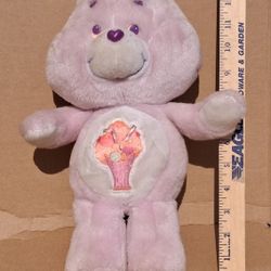 Vintage 1985 Sharebear Care Bear Stuffed Plush Milkshake Purple