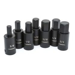  Husky 1/2 in. Drive Hex Bit Impact Socket Set SAE (7-Piece)=Tools-274