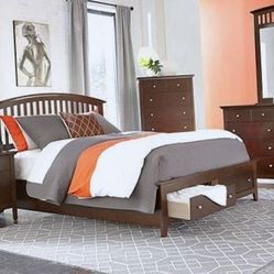 New Bourbon Color Bed with Dresser