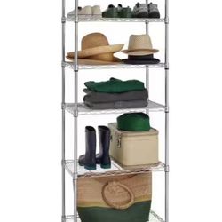 6-tier Steel Wire Shelving Unit In Chrome