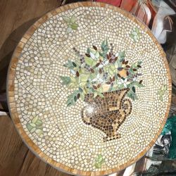 42” Round Wrought Iron & Mosaic Table – Indoor or Outdoor