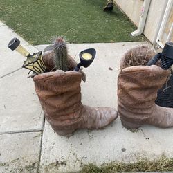 Cowboy/ Cowgirl Garden Plant Boots! Flower Potted