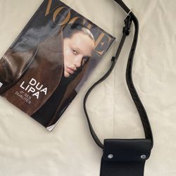 Black Belt Bag with Snap Closure