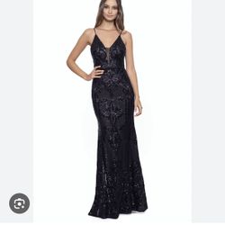 Betsy and Adam Black Floor Length Dress