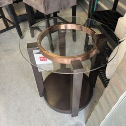 Glass Top End Table 