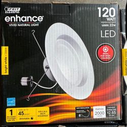 Feit Electric 5-6 in Enhance Bright White Almunium LED Dimmable Recessed Downlight