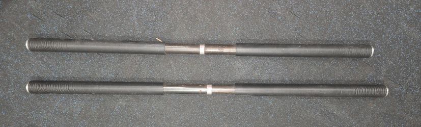 Exercise weighted bars 15 and 9 lbs