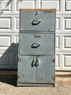Industrial Grey WOOD Cabinet