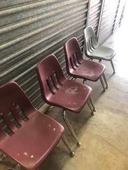 Little school chairs.