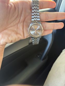 Seiko Stainless Steel Watch with Day-Date