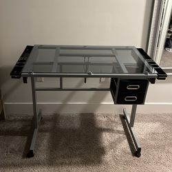 Adjustable Glass Drafting Table for Artist